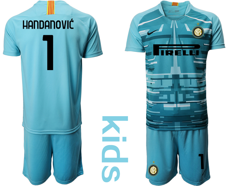 Youth 2020-2021 club Inter Milan blue goalkeeper #1 Soccer Jerseys1